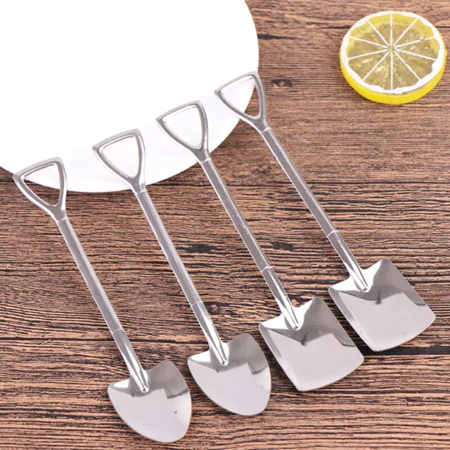 4Pcs/set Stainless Steel Retro Shovel Ice Cream Coffee Spoon Creative Tea-sp  Sp