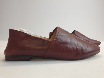 Aldo Scarpe Donna Taglia 3 EU 36 Burgundy Red Piatta In Pelle Slip On 