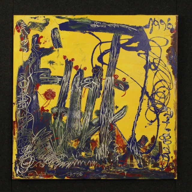 Peinture abstraite neérlandaise tableau moderne technique mixte sur toile 900