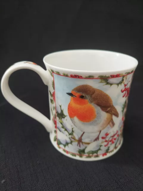 Dunoon Season's Greetings Fine Bone China Birds & Holly Mug  By Richard Partis