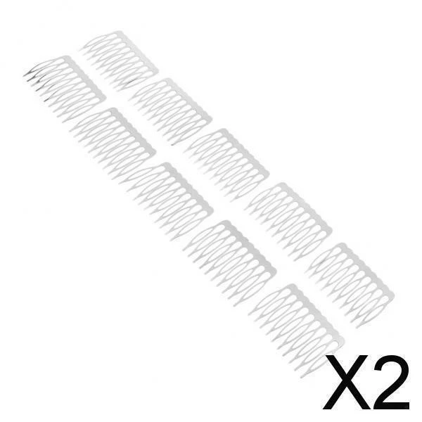2X 10 Stück Metall Silber Ton Blank DIY Haarkamm Handwerk Seitenkämme 10