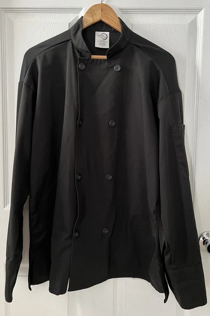 Mercer Culinary Men's Medium Black Cooks Jacket Open weave knit back RN 142955