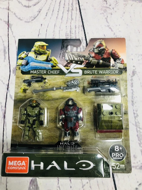 MEGA CONSTRUX HALO Infinite Master Chief VS Brute Warrior Figure 2-Pack ...