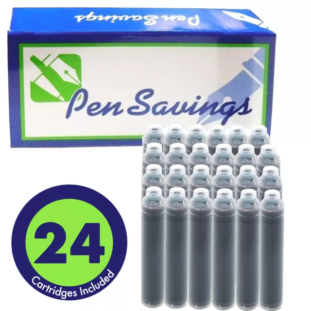 24 - Fountain Pen Ink Cartridges for Montblanc, Cartier, Jinhao, Kaweco, Hero