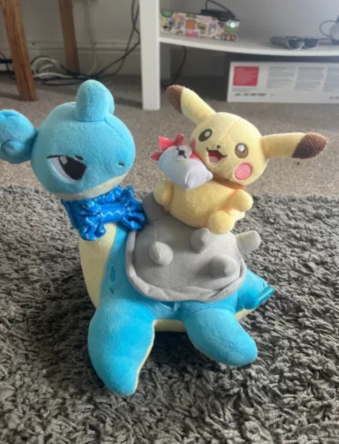 Riding on Pokemon Lapras Pikachu Plush Japan Pokemon Center