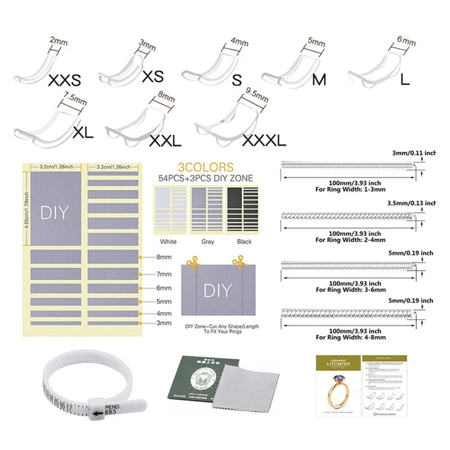 1Set Invisible Ring Size Regulator Ring Size Adjusting Pad Spring Reducer Si.''