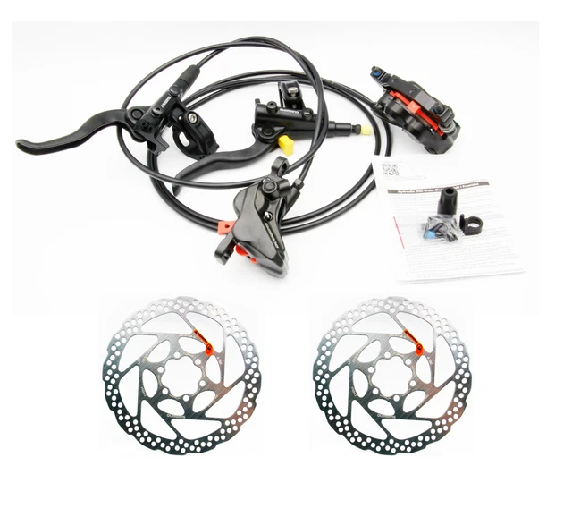 Kit Freins à Disque Hydrauliques MEROCA M4 4 Pistons VTT - Avant & Arrière + 2 Rotors 160mm MT420 Puissant