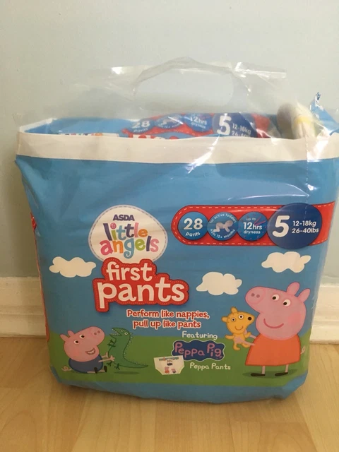 PULL UP NAPPIES Size 5, ASDA Little Angels Peppa Pig First Pants