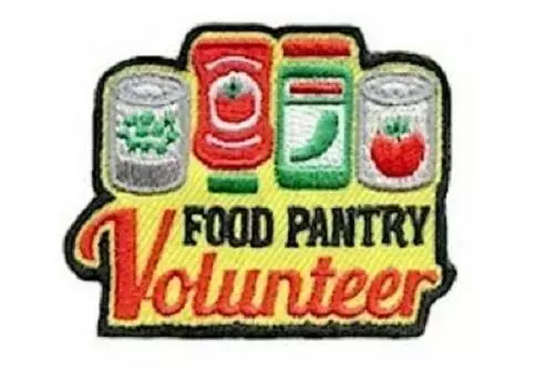 Girl Boy Cub FOOD PANTRY VOLUNTEER Fun Patches Badge SCOUT GUIDE worker Donation