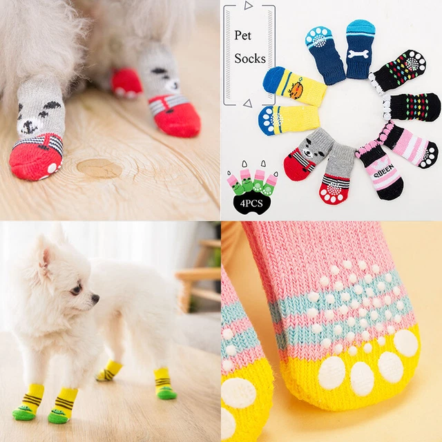 20pcs Haustier Socken Hund Katze Anti-rutsch Teddy Pudel Pfote Schutz Innen WaC8
