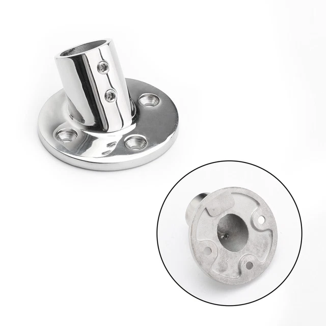 Boat Hand Rail Fittings 60 Degree 7/8" Pipe Round Base 316 Grade Stainless F8