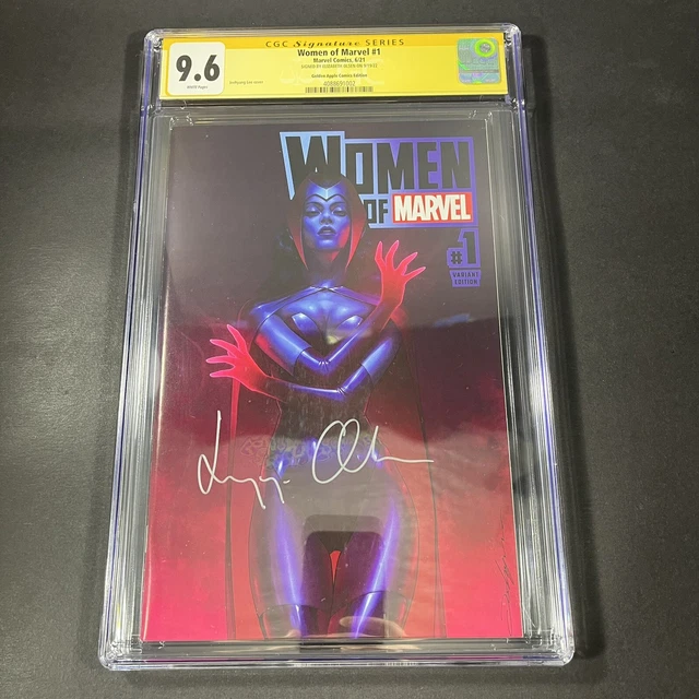 Women Of Marvel #1 CGC 9.6 Golden Apple Jeehyuang Lee! Signed Elizabeth Olsen!
