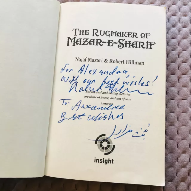 The Rugmaker of Mazar-e-Sharif by Najaf Mazari, Robert Hillman - Author Signed 3