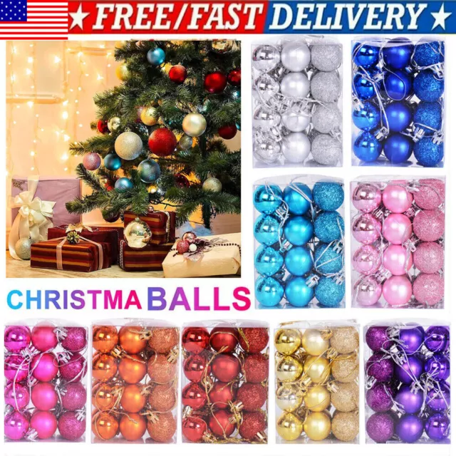 36Pcs Christmas Balls Shatterproof Xmas Tree Ornaments Hanging Balls Decor