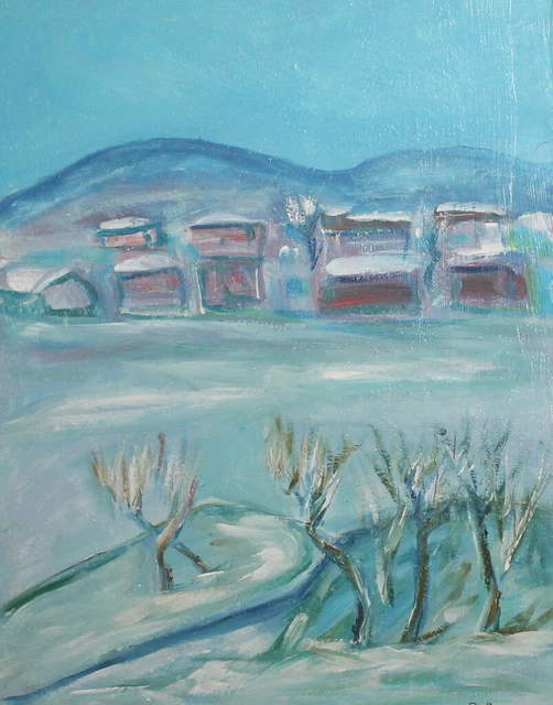 Peinture à L'Huile Sur Toile - Paysage Expressionniste Avec Cochon - Années 1920