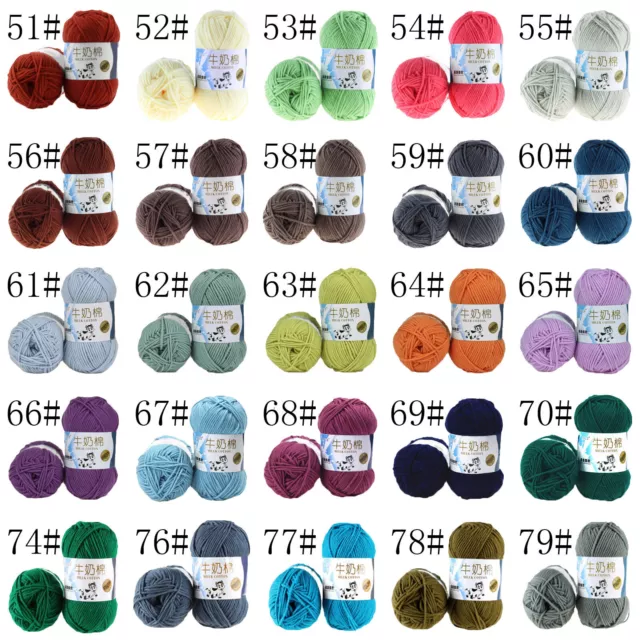 52 Colors 50g/Ball Hand-woven Chunky Yarn Milk Cotton Knitting Baby wool yarn 3