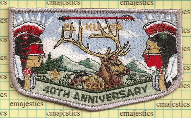 Bsa Oa Lodge 520 El Ku Ta 1996 40Th Anniversary S-28 Flap