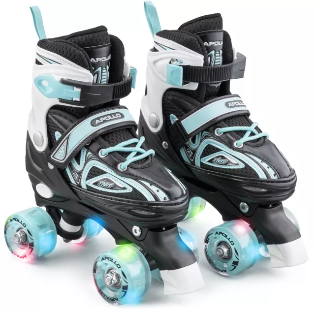 APOLLO Rollschuhe SuperQuad LED Skates Größe  31 - 42 verstellbar Rollerskates