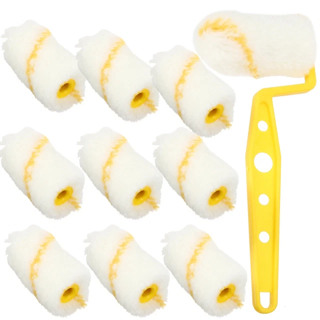 Juego de cepillos de rodillo rodillos de esponja cabezales de cepillo amarillo plástico acrílico