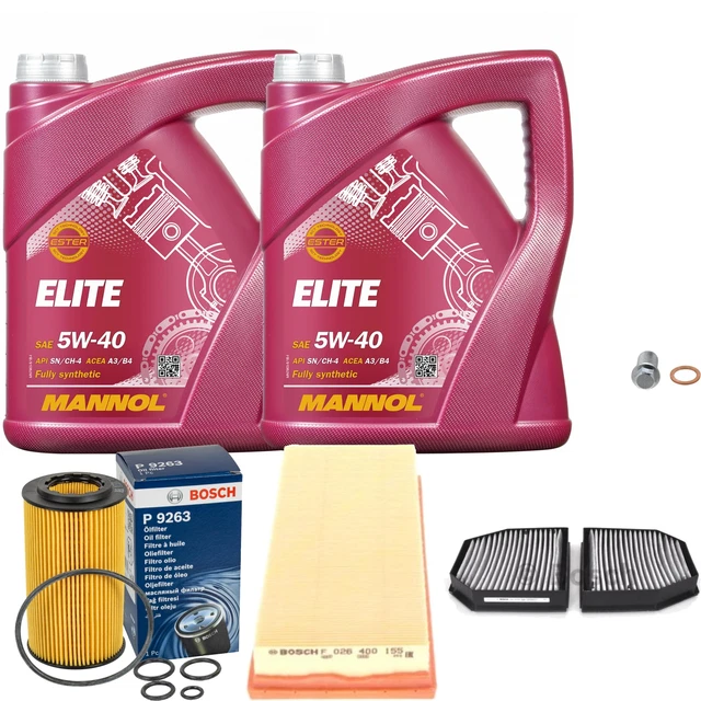 BOSCH INSPECTION SET 10L mannol Elite 5W-40 pour Mercedes de Poche Sl ...