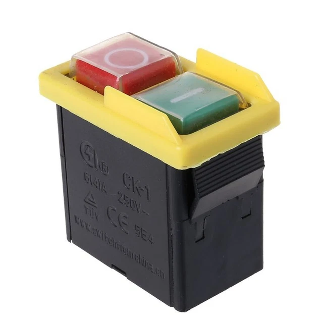 MAGNETIC PUSH BUTTON Safety Switch On-Off Saw Cutter Switches AC 250V 6 ...