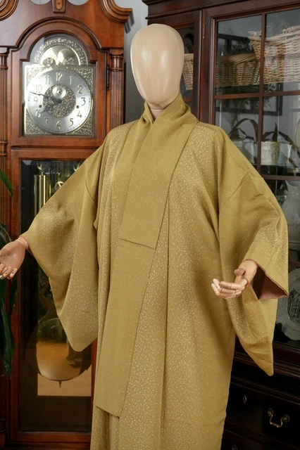 Dear Vanilla Japanese Silk Kimono Women's Robe Gown Authentic Japan Vintage Mint 2