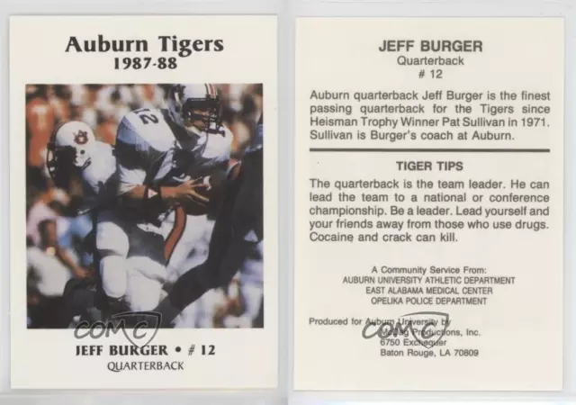 1987-88 McDag Auburn Tigers Jeff Burger