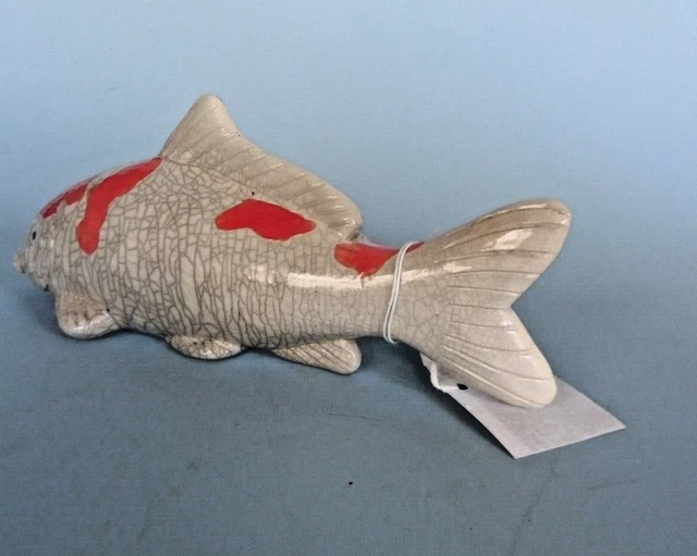 Raku Handarbeit Fish Crazy Clay Studio So. Africa Gerhard de Bier signiert 10" lang 8