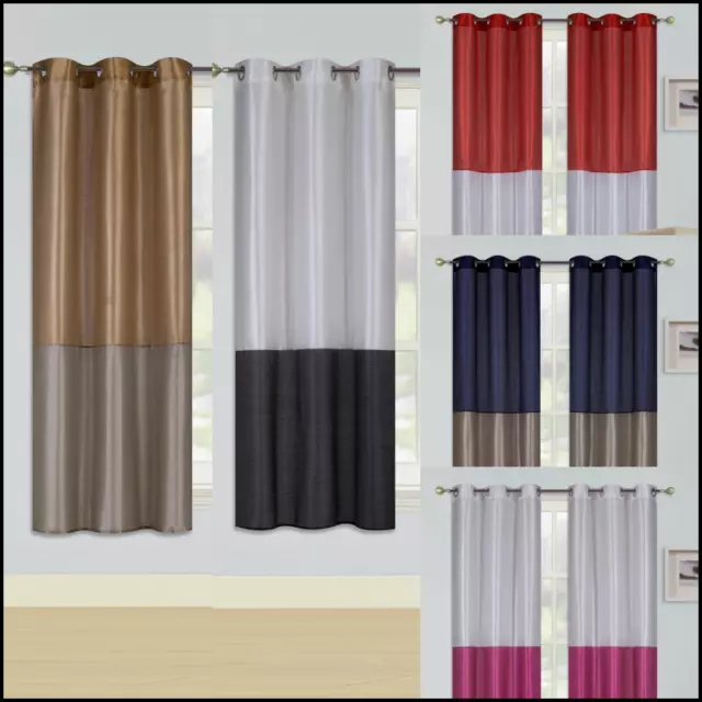 1 Set Versatil Silky Grommet Window Curtain Semisheer Panel Drape (Heidi) 63" L