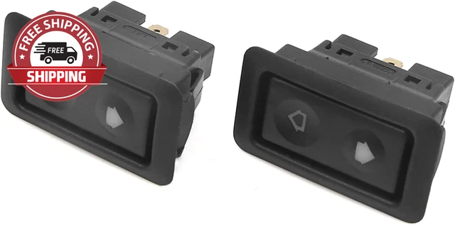 Uxcell 2Pcs 6 Pin Car Vehicle Door Window Power Electric Control Switch Black DC