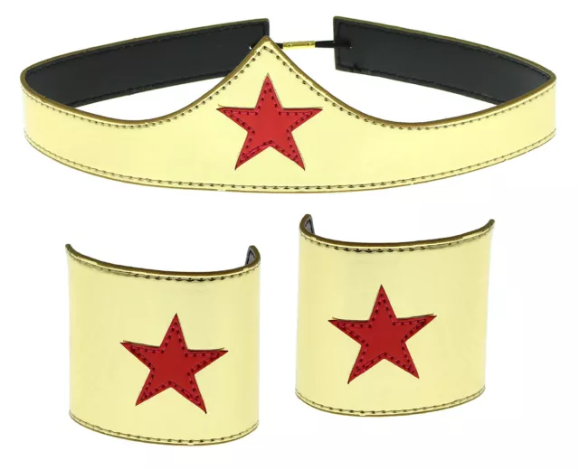 Wonder Woman Cuff and Tiara Adult Cosplay Costume Set