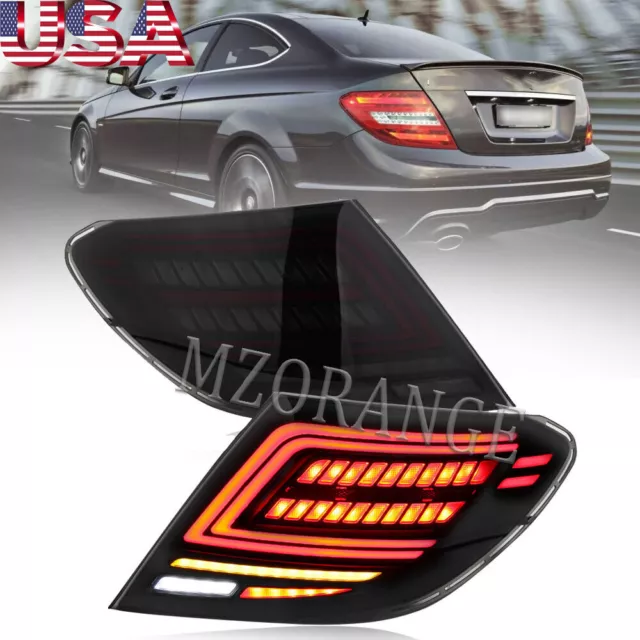 Smoked LED Tail Light Brake Lamp For Mercedes Benz W204 C200 C250 C300 2007-2014