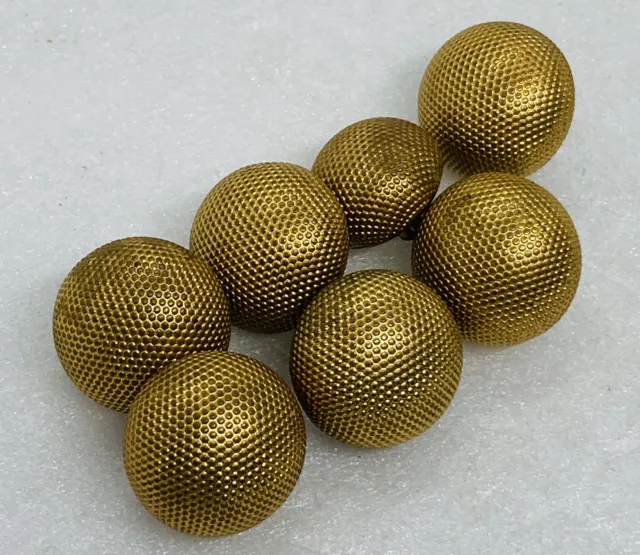 Lot Of 7 Vintage Brass Metal Blazer Coat Buttons Replacement 15mm Round 22