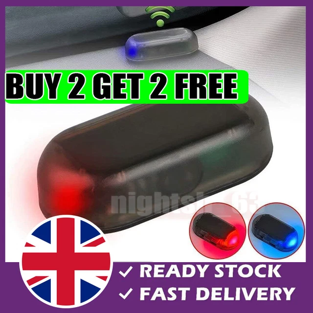 UK FAKE SOLAR Car Alarm LED Light Security System Warning Theft Flash