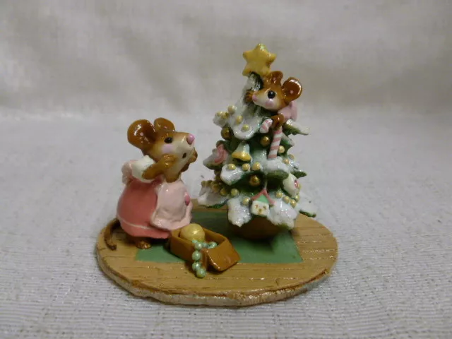 Wee Forest Folk Scamper Raising Cane Pink Dress Christmas M-240 Retired Mouse