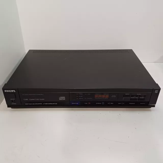 Philips CD480 Compact Disc Player Vintage   TESTED   16 Bit Dual D/A RC5 In/Out