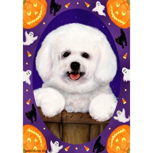 Halloween Garden Flag - Bichon Frise Pup 122501