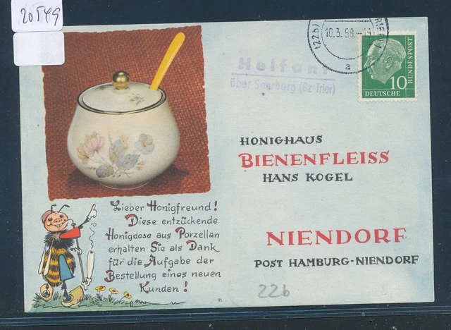 20549) Landpost L2 Helfant über Saarburg (Bz Trier), Karte 1959