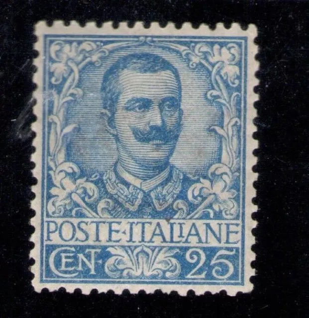 1901 Italy Kingdom, no. 73, Floral Type, 25 cent blue, excellently centered, sig