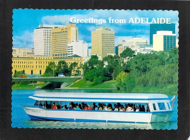 A5756 Australia SA Adelaide Skyline Popeye Tourist Boat River Torrens postcard