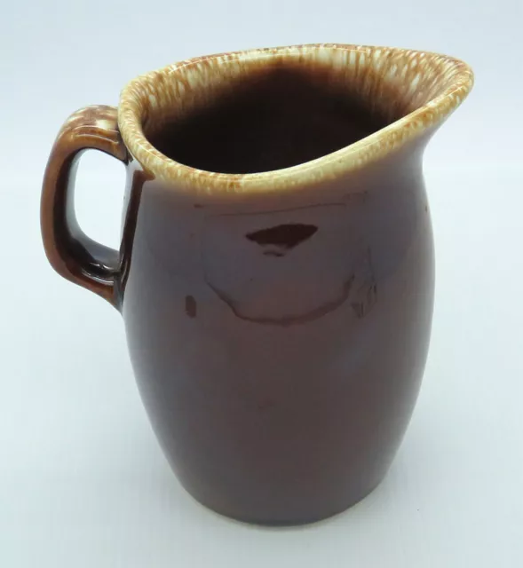 Hull Vintage USA Pottery Brown Drip Glaze Ice Lip Oven Proof Small Jug/Pitcher