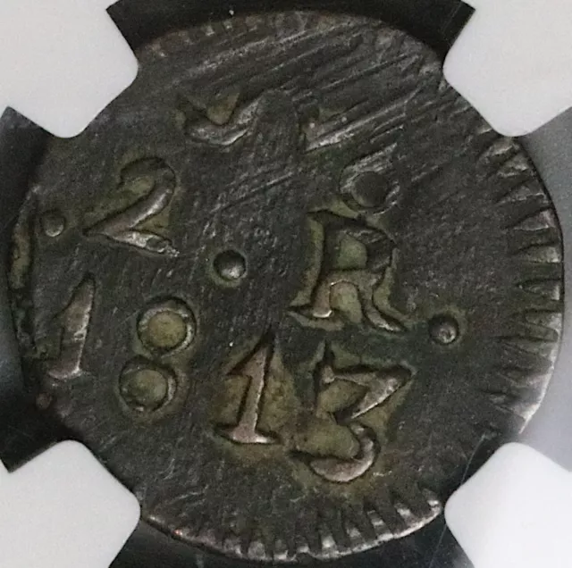 1813 NGC XF40 Mexico Oaxaca Sud 2 Reales Morelos War Independence Coin 22122702C