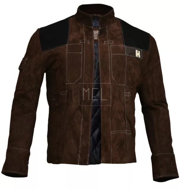 Men's Han Solo A Star Wars Story Jacket Brown Suede Leather Biker Jacket