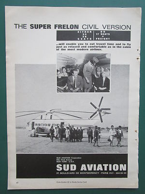 3/1967 PUB SUD AVIATION CONCORDE AIRBUS PUMA ALOUETTE FRELON LAMA RALLYE AD 