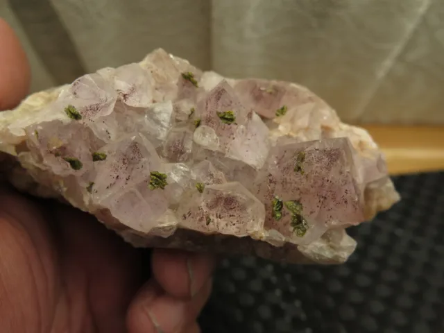 314g Natural Super 7 Amethyst Crystal Cluster With Green Mica Mixed Phantom A85