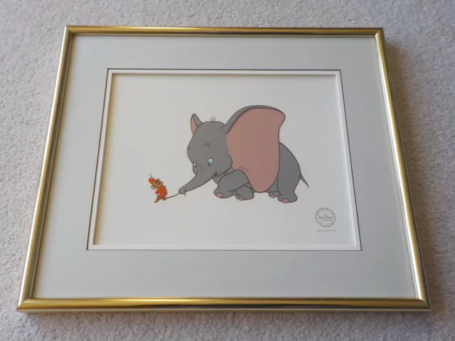 Original 1991 WALT DISNEY Dumbo & Timothy Q LE 2500 Serigraph SeriCel Cel Cell ~