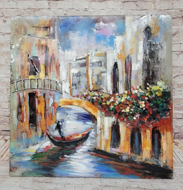 3D Painting and trick art of a Venice canal scene with gondola at Italy Gift