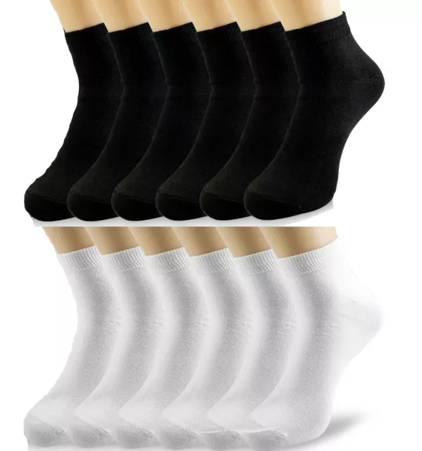 New Lot 3-12 Pairs Mens Womens Ankle Quarter Socks Cotton Low Cut Casual Solid