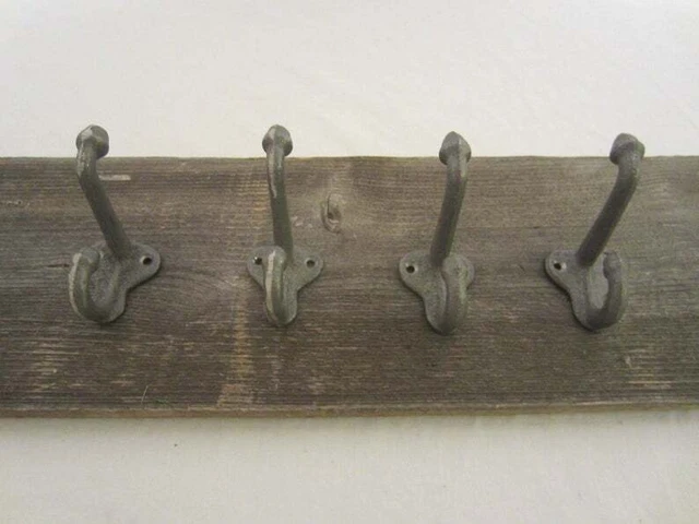 Antique Cast Iron Wall Hooks Silver Acorn Tree Coat Hat Towel Hanging Set of 12 2