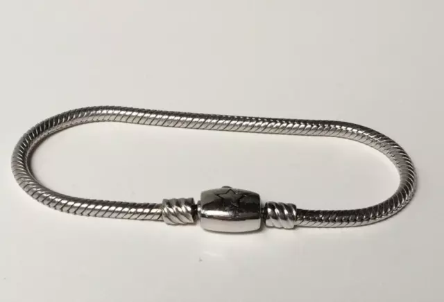 Sterling Silver .925 Italy DONATELLA Slide Charm Bracelet Oval Clasp 7" Mint